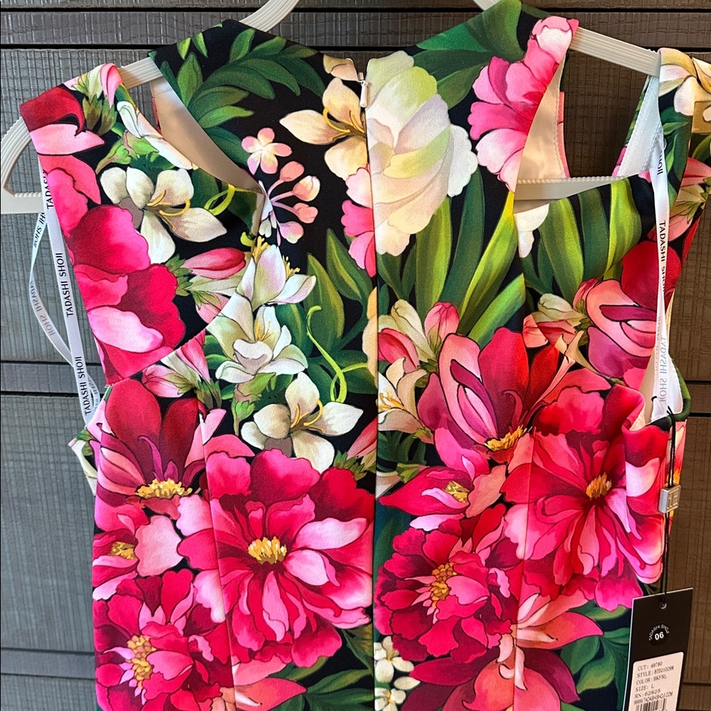 Tadashi Shoji Pink and Green Floral Dress - Picture 7 of 9